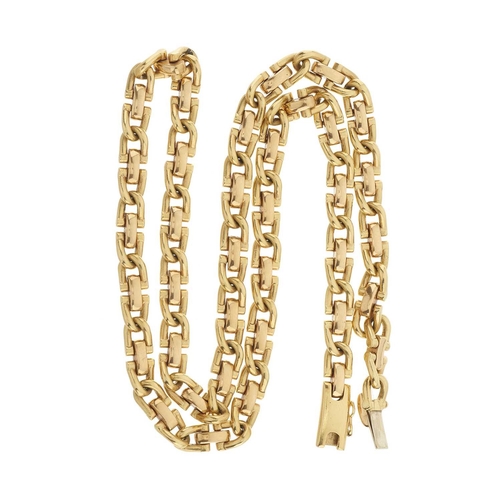 97 - Manfredi, an 18ct gold fancy-link chain necklace, with push-piece clasp, signed Manfredi, Italian ma... 