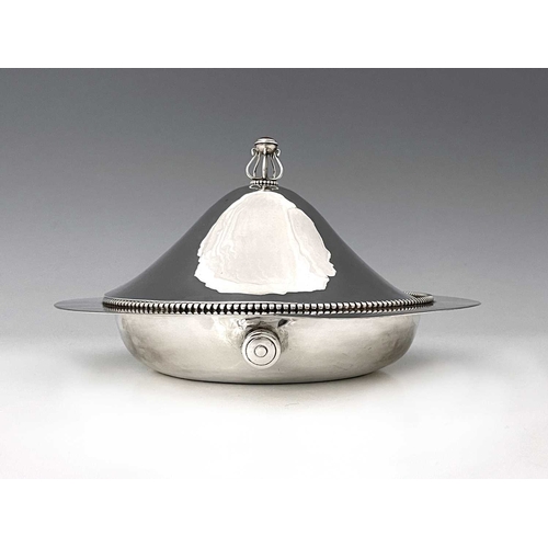 106 - Charles Robert Ashbee for the Guild of Handicraft, an Arts and Crafts silver plated muffin dish and ... 