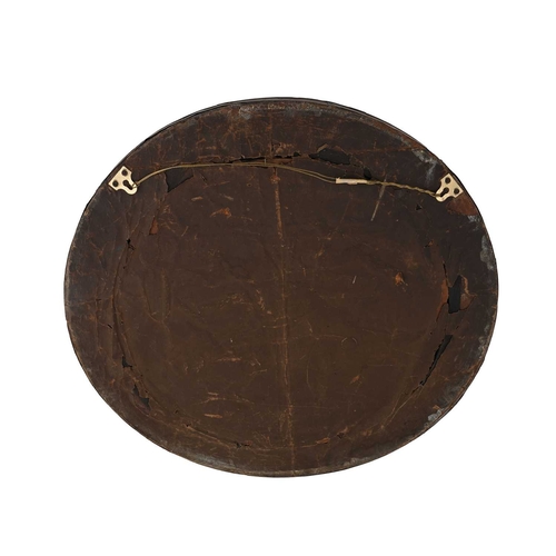 172 - An Arts and Crafts copper mirror, in the style of John Pearson, circular form, alternating riveted p... 