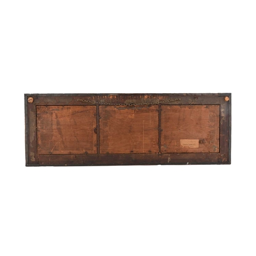 173 - An Arts and Crafts copper and Ruskin plaque set mirror, planished and riveted rectangular form with ... 