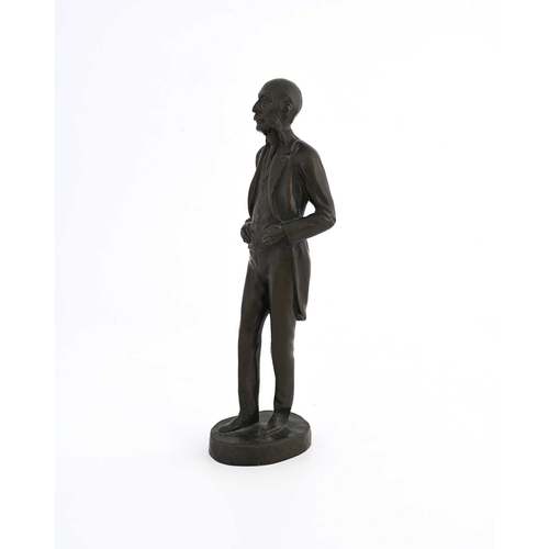 198 - Arthur Imanuel Loewental, a bronze figure, 1905, modelled as a full length standing man, signed in t... 