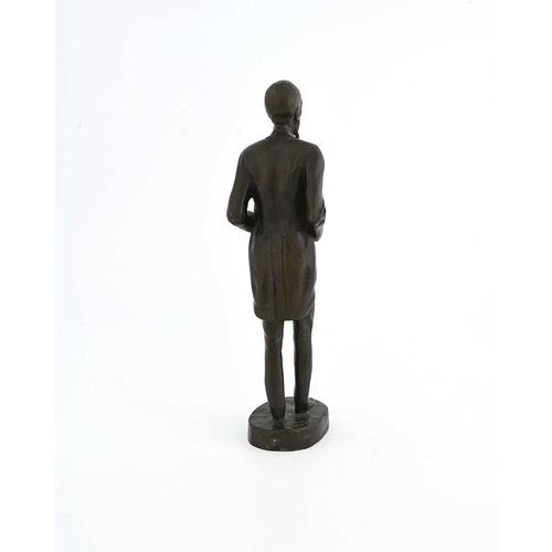 198 - Arthur Imanuel Loewental, a bronze figure, 1905, modelled as a full length standing man, signed in t... 