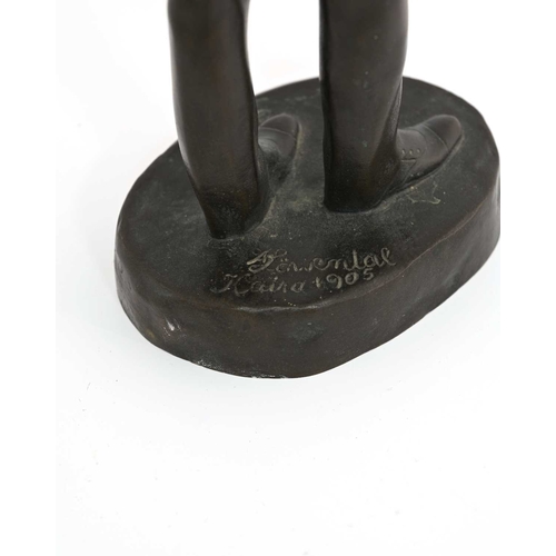 198 - Arthur Imanuel Loewental, a bronze figure, 1905, modelled as a full length standing man, signed in t... 