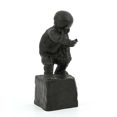 212 - Reginald Fairfax Wells (British, 1877-1951), Baby Trying to Walk, signed in the bronze, mid-brown pa... 