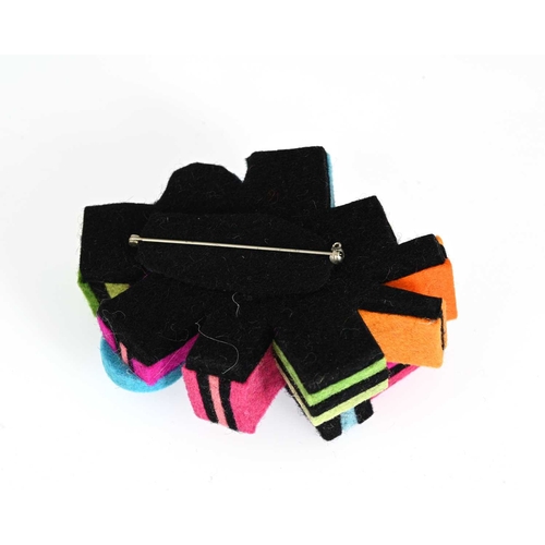 58 - Danielle Gori-Montanelli, a felt Licorice Allsorts brooch, length 9cm Provenance: Lesley Craze Galle... 