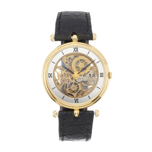 Van Cleef & Arpels A skeletonised wrist watch Case: 18ct gold. Common ...