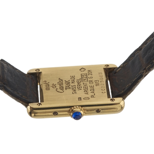 Cartier A Must De Cartier Tank wrist watch Case: Signed. Silver-gilt ...
