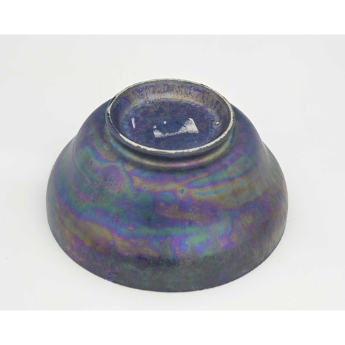 Ruskin Pottery, a Kingfisher lustre eggshell bowl, circa 1920, footed ...
