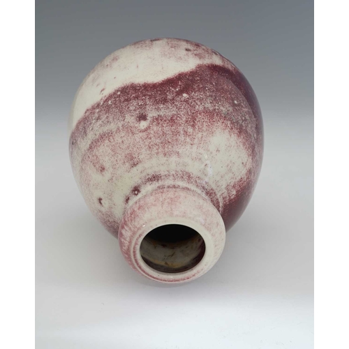 Ruskin Pottery, a High Fired vase, 1933, conical double gourd form ...