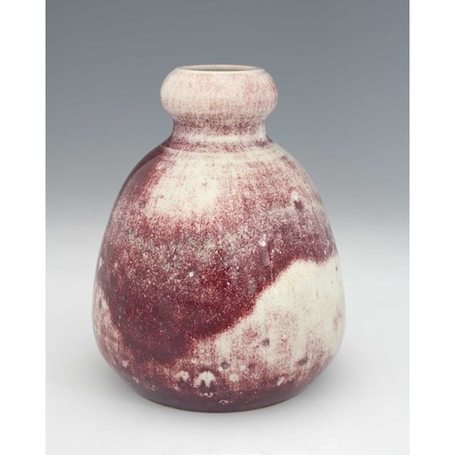 Ruskin Pottery, a High Fired vase, 1933, conical double gourd form ...