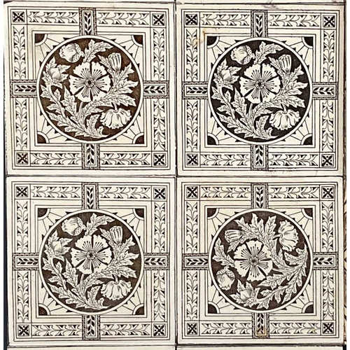 Minton and Minton Hollins, two sets of Victorian monochrome printed ...