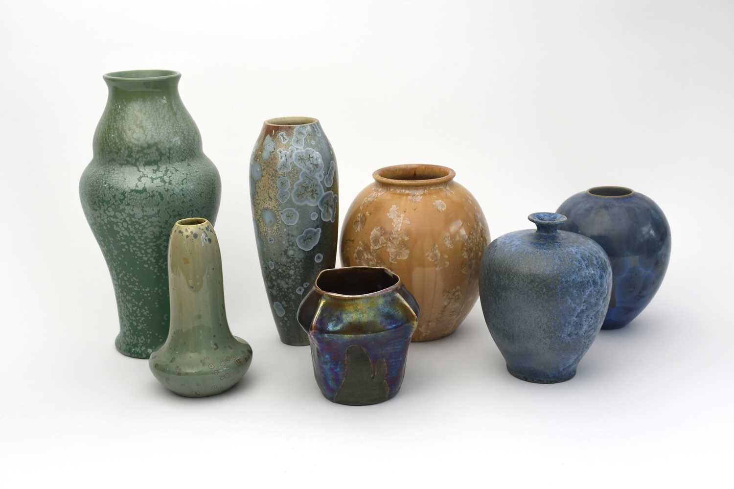 A Continental Art Nouveau pottery vase possibly Heliosine, shouldered ...