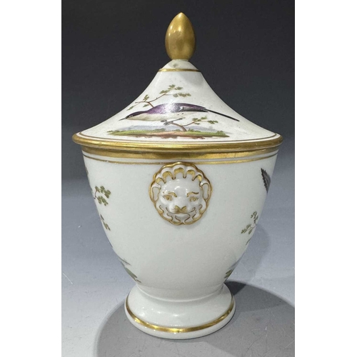 108 - A matched set of Meissen dinner plates, each painted with ornithological studies, insects and butter... 