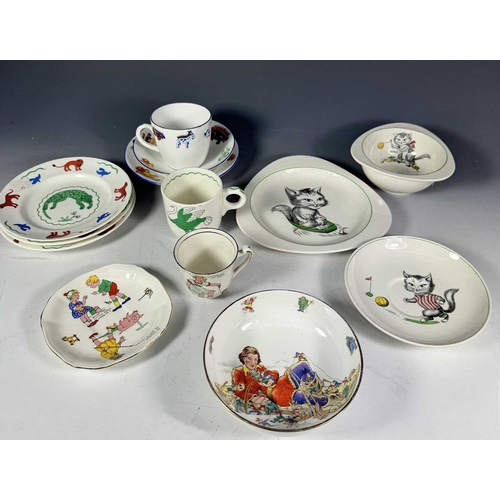 118 - A collection of nursery ware including Spode Cutie Kitten, Royal Worcester animals, Grafton, Portmei... 