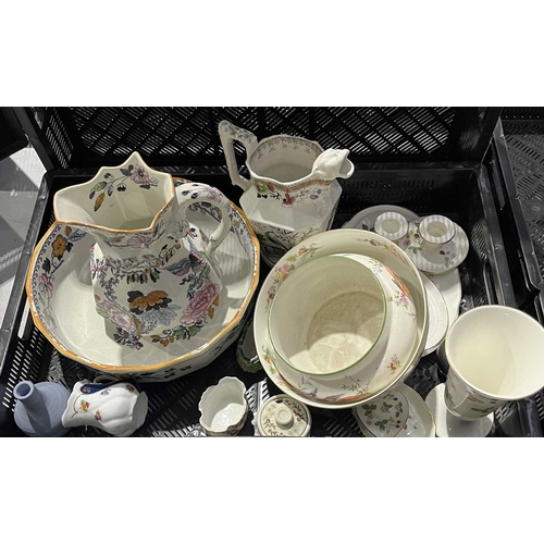 130 - A large Masons Ironstone bowl, diameter 29cm, a Masons jug in the same pattern, an unmarked ironston... 