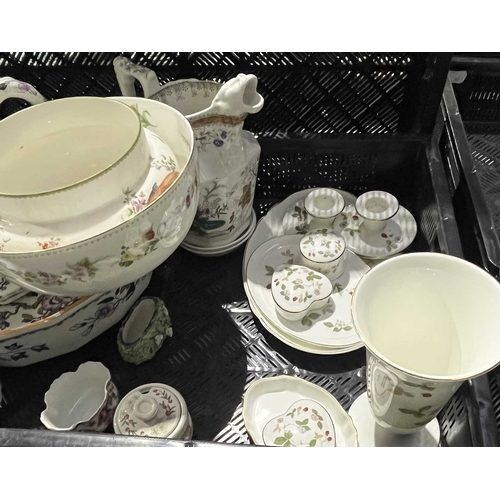 130 - A large Masons Ironstone bowl, diameter 29cm, a Masons jug in the same pattern, an unmarked ironston... 