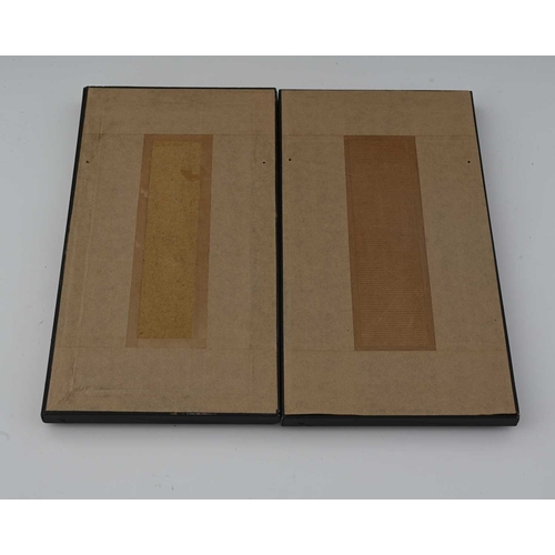 376 - A pair of Victorian Stourbridge engraved glass mirror panels, one with peasant children, the other w... 