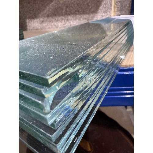 386 - Two wooden framed, glazed, model or display cabinets with glass shelves 96 by 65cm, 95 by 49cm (2)