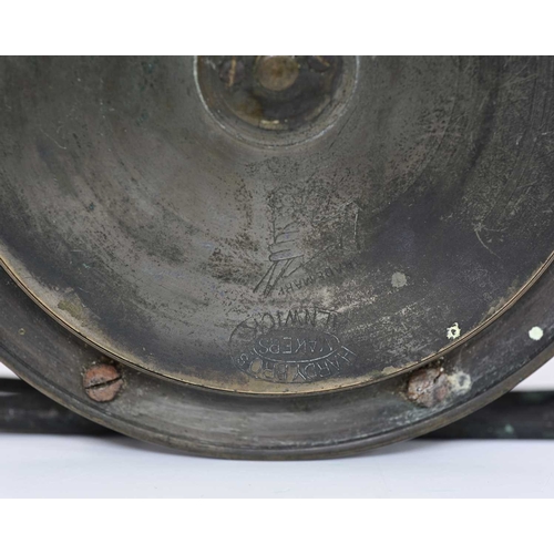 396 - A Hardy Brothers vintage four-inch fishing reel, with ivory handle, marked, 10cm diameter. Note: Ivo... 