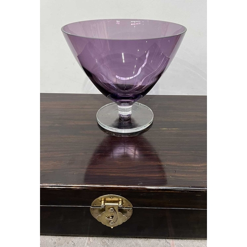 44 - A Chinese hardwood wine box with brass drop handles and a brass front fastener, L: inc handles 64cm,... 