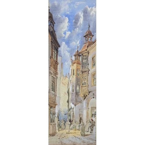 Charles Rousse (British, act.1871-1892), a Continental street scene ...