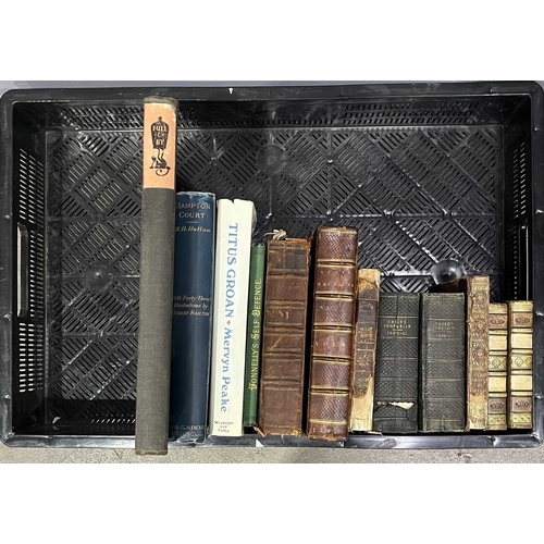 9 - A collection of miscellaneous books 18th century and later to include leather bound, marbled and emb... 