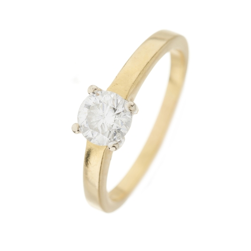 110 - An 18ct gold brilliant-cut diamond single-stone ring, diamond weight 0.75ct, engraved to band, estim... 