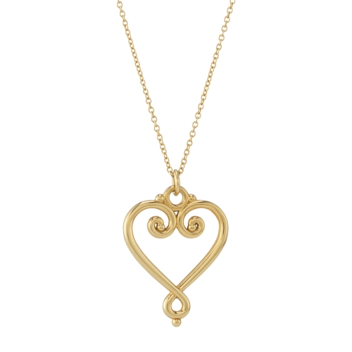 120 - Paloma Picasso for Tiffany & Co., a 18ct gold Venice Goldoni Heart pendant, with trace-link chain, s... 