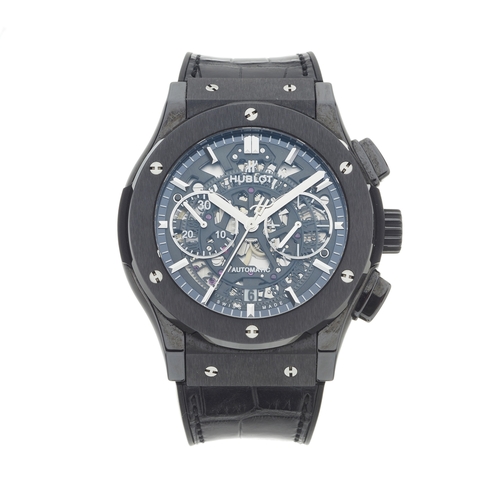 202 - 
Hublot 
A Classic Fusion Aerofusion Black Magic chronograph wrist watch
Case: Signed. Ceramic. Refe... 