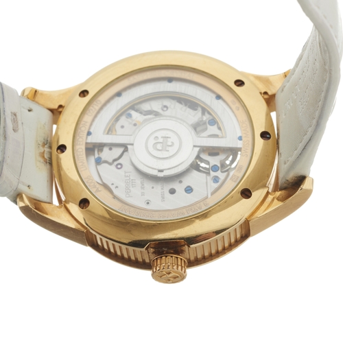 219 - 
Perrelet 
A limited edition tourbillon wrist watch. Circa 2010. No 02/10
Case: Signed. 18ct gold. C... 