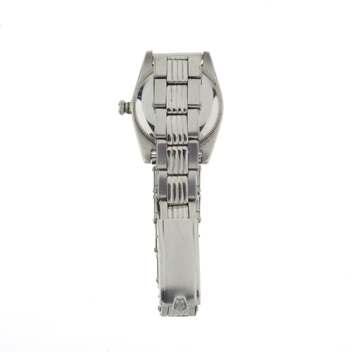 225 - 
Rolex 
An Oyster Perpetual 'Bubbleback' bracelet watch
Case: Signed. Stainless steel. Reference 294... 