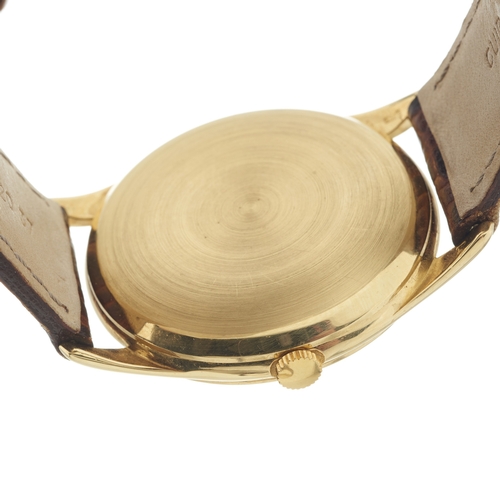 234 - 
Garrard 
A wrist watch
Case: Signed. 18ct gold. Import hallmarks for London 1955. Numbered 11xxxx x... 