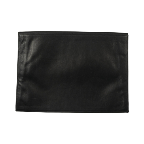247 - Asprey, a black leather A4 document case, crafted from soft black lambskin leather, featuring a rear... 