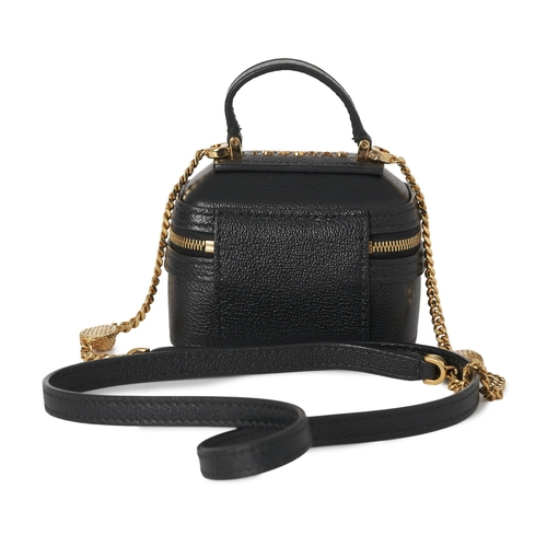 256 - Bulgari, a small Serpenti Forever jewellery box bag, crafted from black calf leather, with gold-tone... 