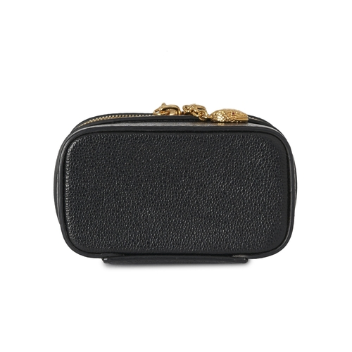 256 - Bulgari, a small Serpenti Forever jewellery box bag, crafted from black calf leather, with gold-tone... 