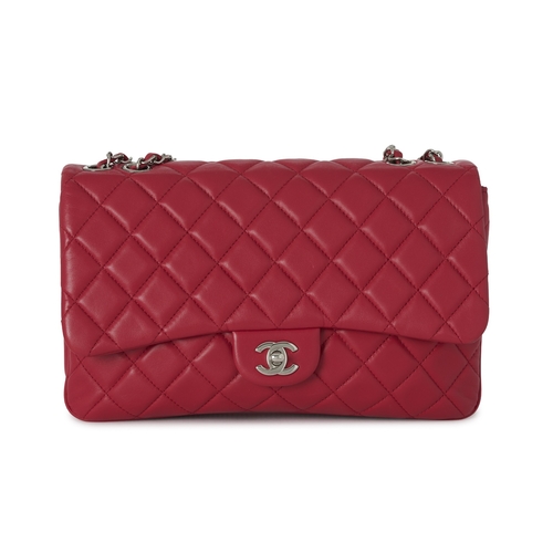 270 - Chanel, a 3 Accordion Jumbo Classic Flap handbag, featuring a quilted pink lambskin leather exterior... 