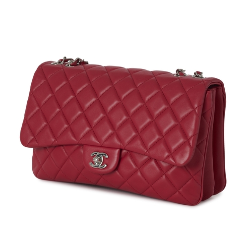 270 - Chanel, a 3 Accordion Jumbo Classic Flap handbag, featuring a quilted pink lambskin leather exterior... 