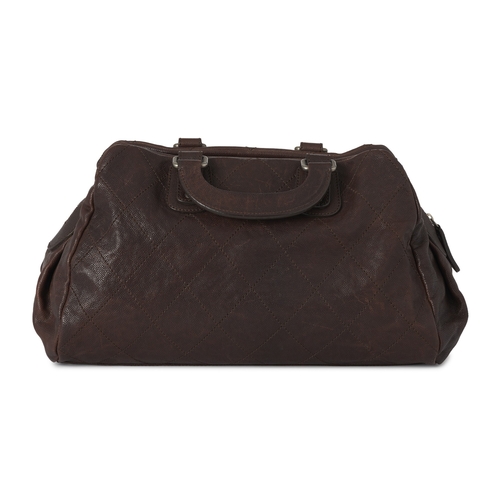 285 - Chanel, a Wild Stitch Outdoor Ligne Boston bag, in brown caviar leather, aged silver-tone hardware, ... 