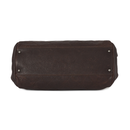 285 - Chanel, a Wild Stitch Outdoor Ligne Boston bag, in brown caviar leather, aged silver-tone hardware, ... 