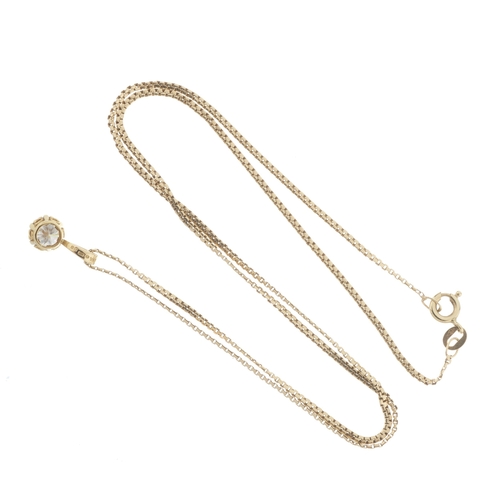 31 - An 18ct gold brilliant-cut diamond single-stone pendant, with 14ct gold chain, estimated total diamo... 