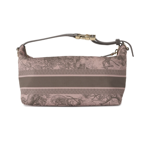 327 - Christian Dior, a medium DiorTravel Nomad pouch, crafted from grey and pink technical fabric featuri... 