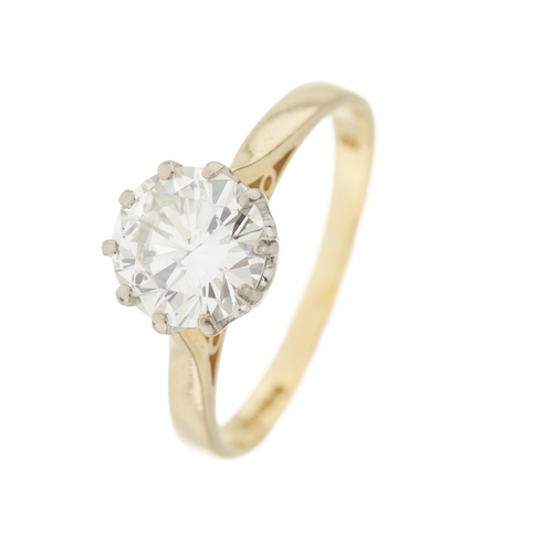 33 - An 18ct gold brilliant-cut diamond single-stone ring, diamond weight 1.34ct, engraved to band, estim... 