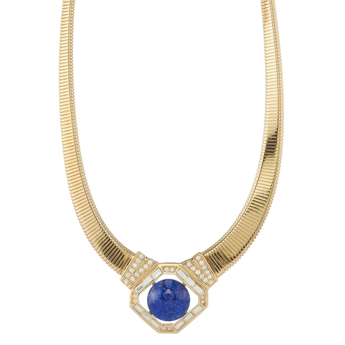 330 - Christian Dior, a vintage necklace and a pair of earrings, necklace signed Chr. Dior, clasp stamped ... 