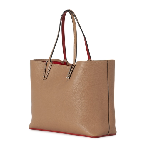 332 - Christian Louboutin, a large Cabata leather tote w/ pouch, crafted from tan grained leather, with si... 
