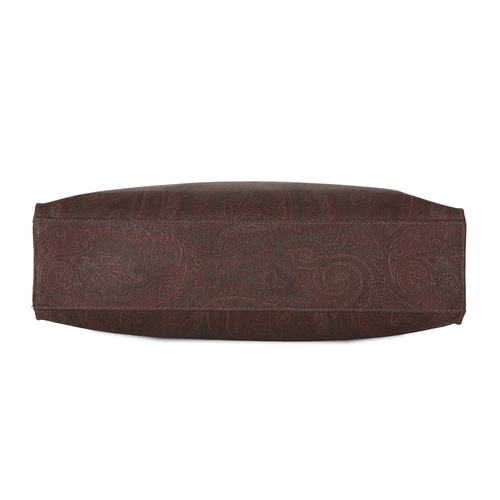 338 - Etro, a paisley tote bag, featuring the maker's signature paisley coated canvas exterior, with purpl... 