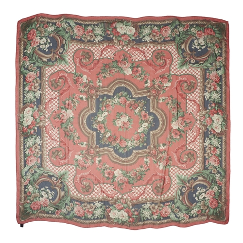 340 - Etro, a silk chiffon scarf, featuring a multicoloured floral design, measuring 140 by 140cm