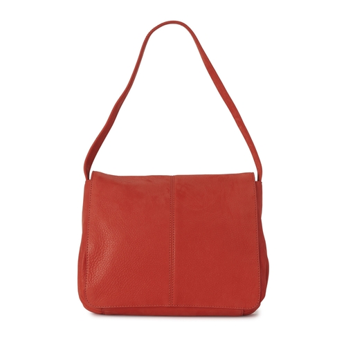 341 - Fendi, an orange nubuck leather bag, with pale gold-tone hardware, single leather shoulder strap wit... 