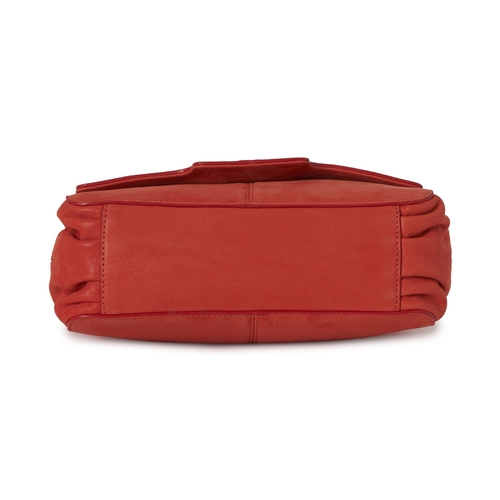 341 - Fendi, an orange nubuck leather bag, with pale gold-tone hardware, single leather shoulder strap wit... 