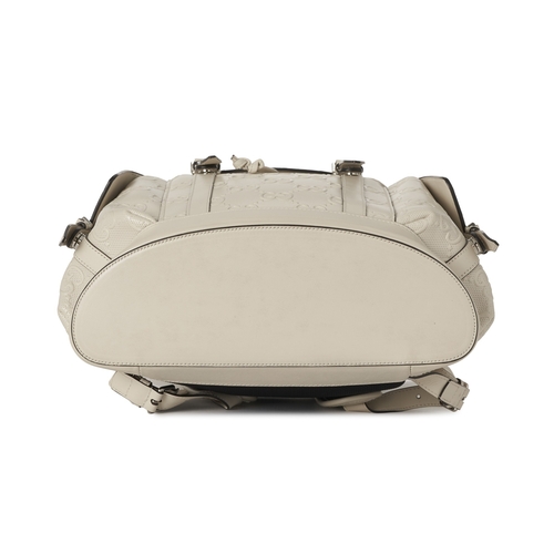 364 - Gucci, a GG embossed leather backpack, crafted from off-white GG embossed leather, with silver-tone ... 