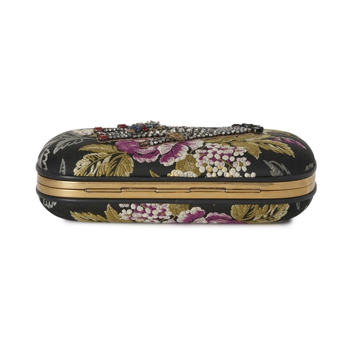 370 - Gucci, an embellished Broadway box clutch bag, designed with a multicoloured floral brocade fabric e... 